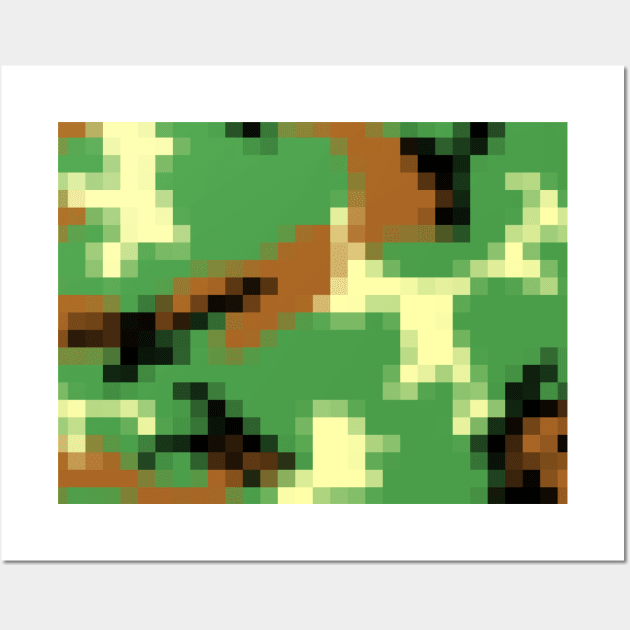 Pixelated Army Camouflage Design Wall Art by DankFutura